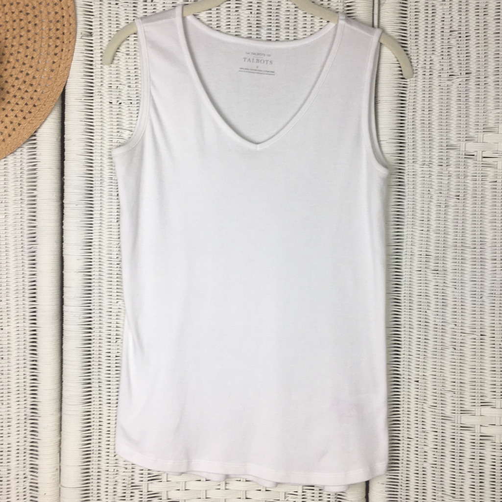 Talbots Shell White Stretch Basic S